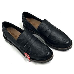 Blondo Peyton Waterproof Black Leather Casual Slip On Loafers Women's 9.5M New